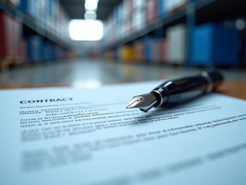 Legal contract and logistics documents